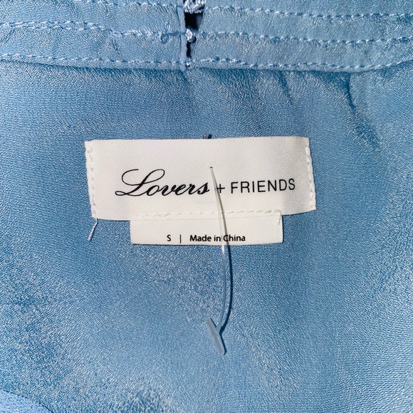 Lovers + Friends NWOT Joyce Star Blue Embroidered Ruffle Mini Dress Size S - Picture 6 of 6